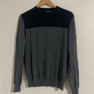 Just cashmere by Forte black gray cashmere crewneck sweater large